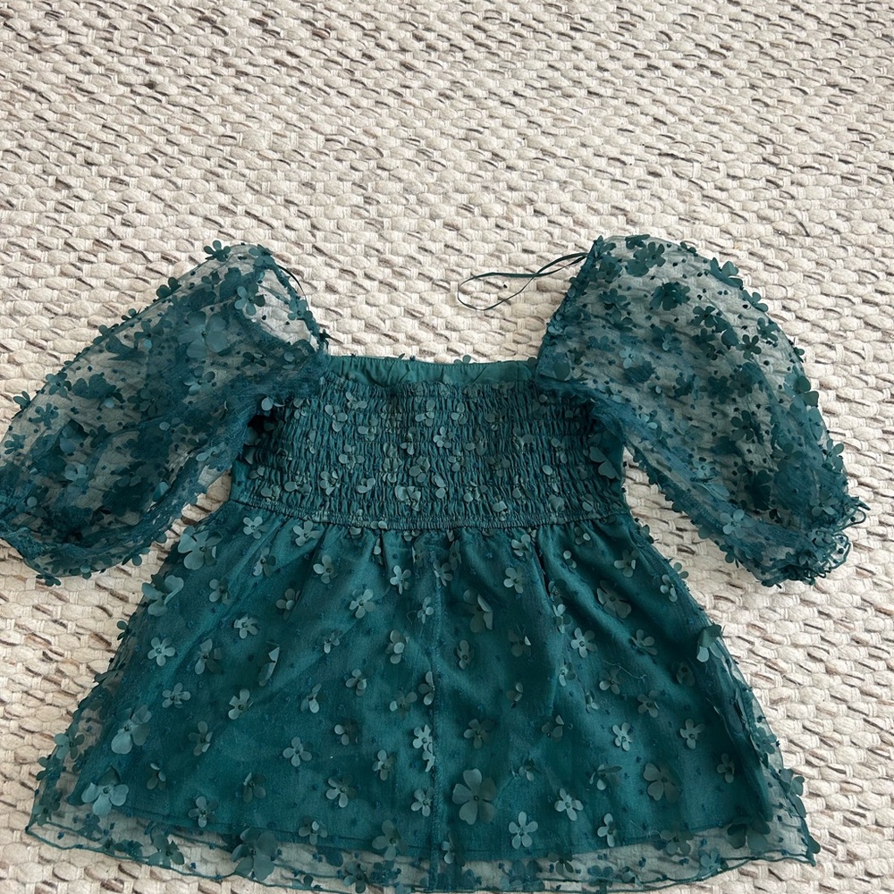 Teal Floral Women's Top